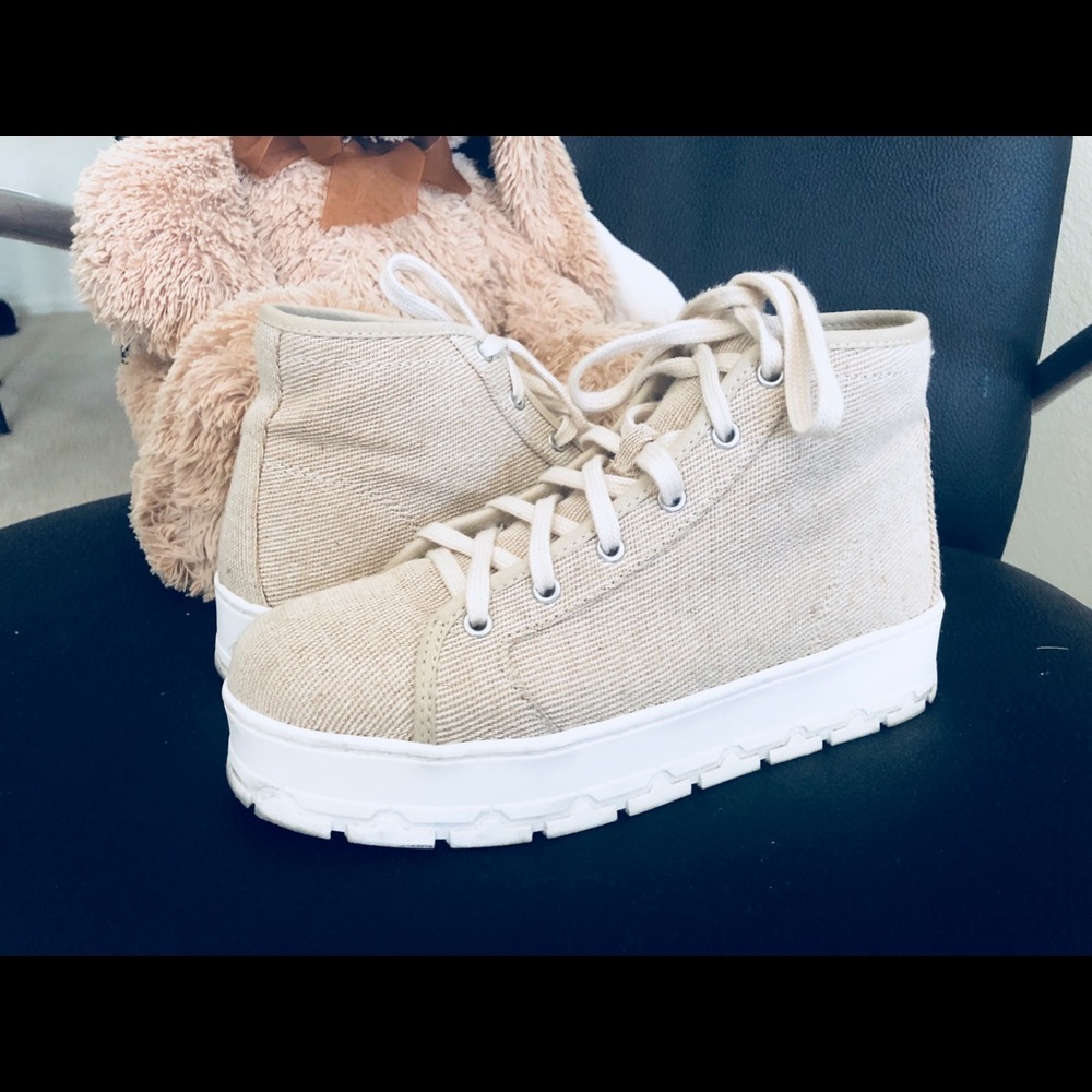 ZaRa platform boots - fabric/rubber
